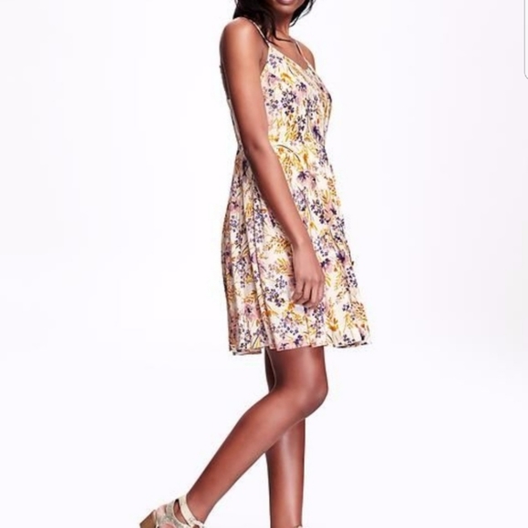 Old Navy Dresses & Skirts - OLD NAVY Floral Purple and Yellow Lined Sundress